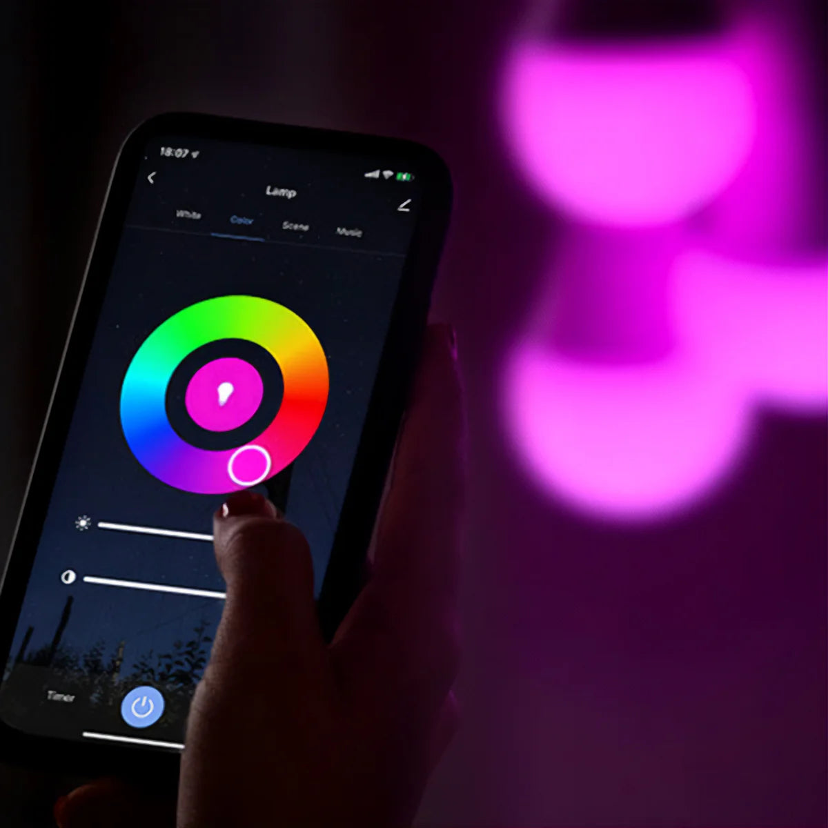 Lampe LED E27 WiFi 7W RVB+CCT